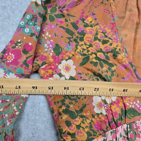 Banjanan Dress Womens XS Extra Small Floral Patchwork Boho Long Sleeve Maxi - Picture 11 of 16